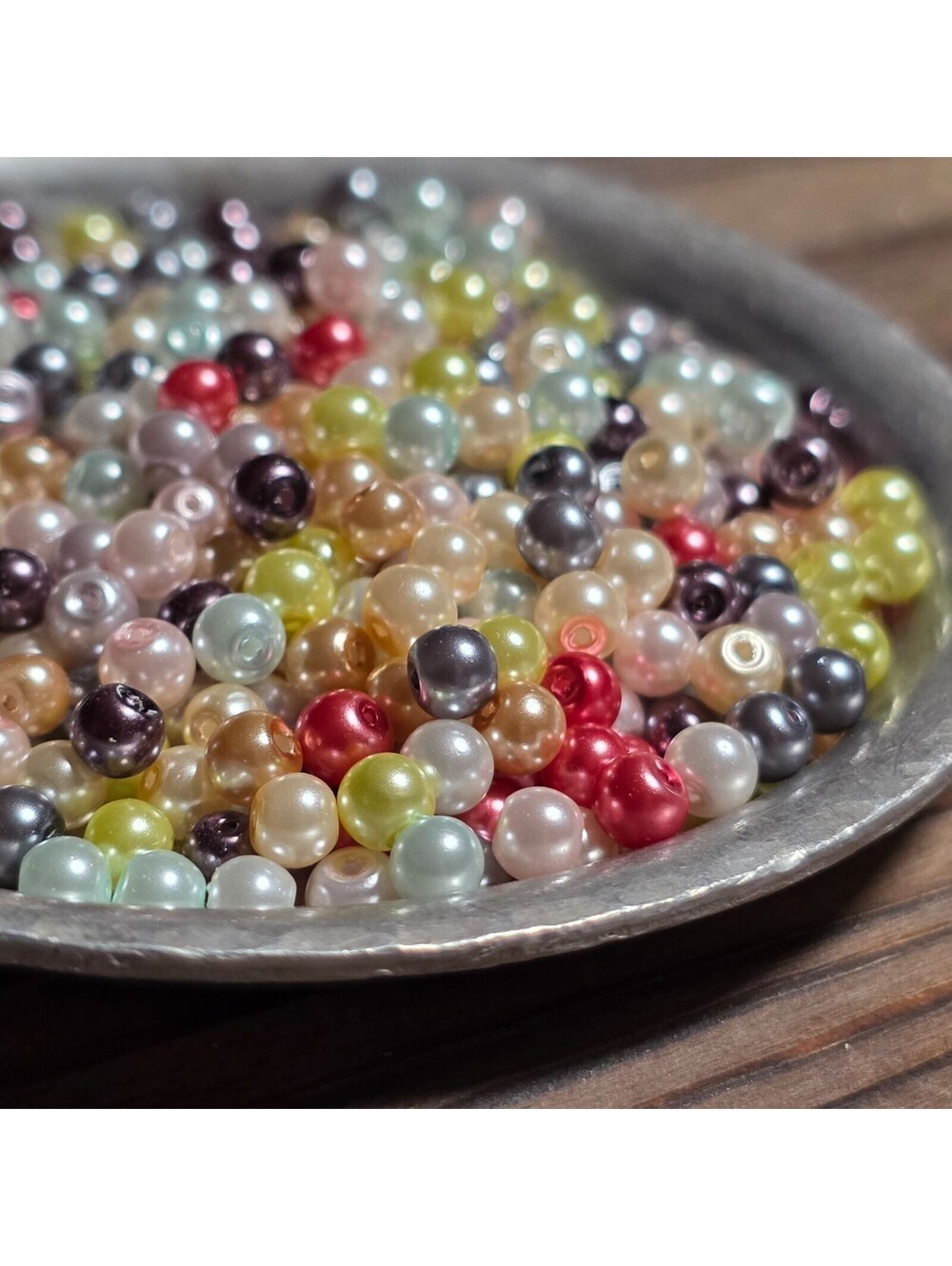 Bulk Lot Glass Pearl Beads 4mm Round in Mixed Colors USA Jewelry Supply 100 pcs - Picture 3 of 10